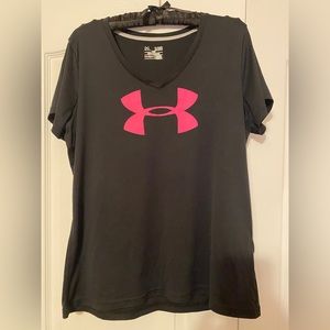 Under Armour Short Sleeve T-Shirt with Hot Pink Logo